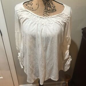 🌸FREE PEOPLE White Cotton Top